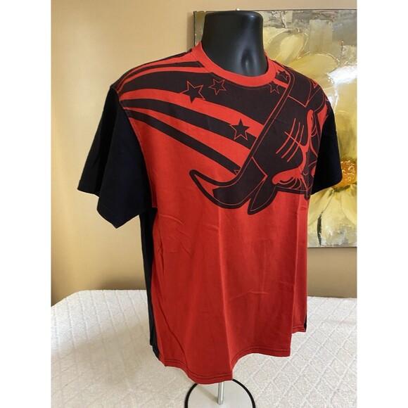 UNK Chicago Bulls Graphic Print 2 Sided Shirt NBA Red/blaxk Men’s Size Medium - Picture 6 of 14
